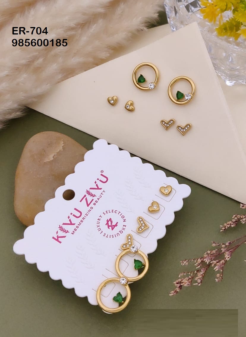 Set Of 3 Pair Earrings