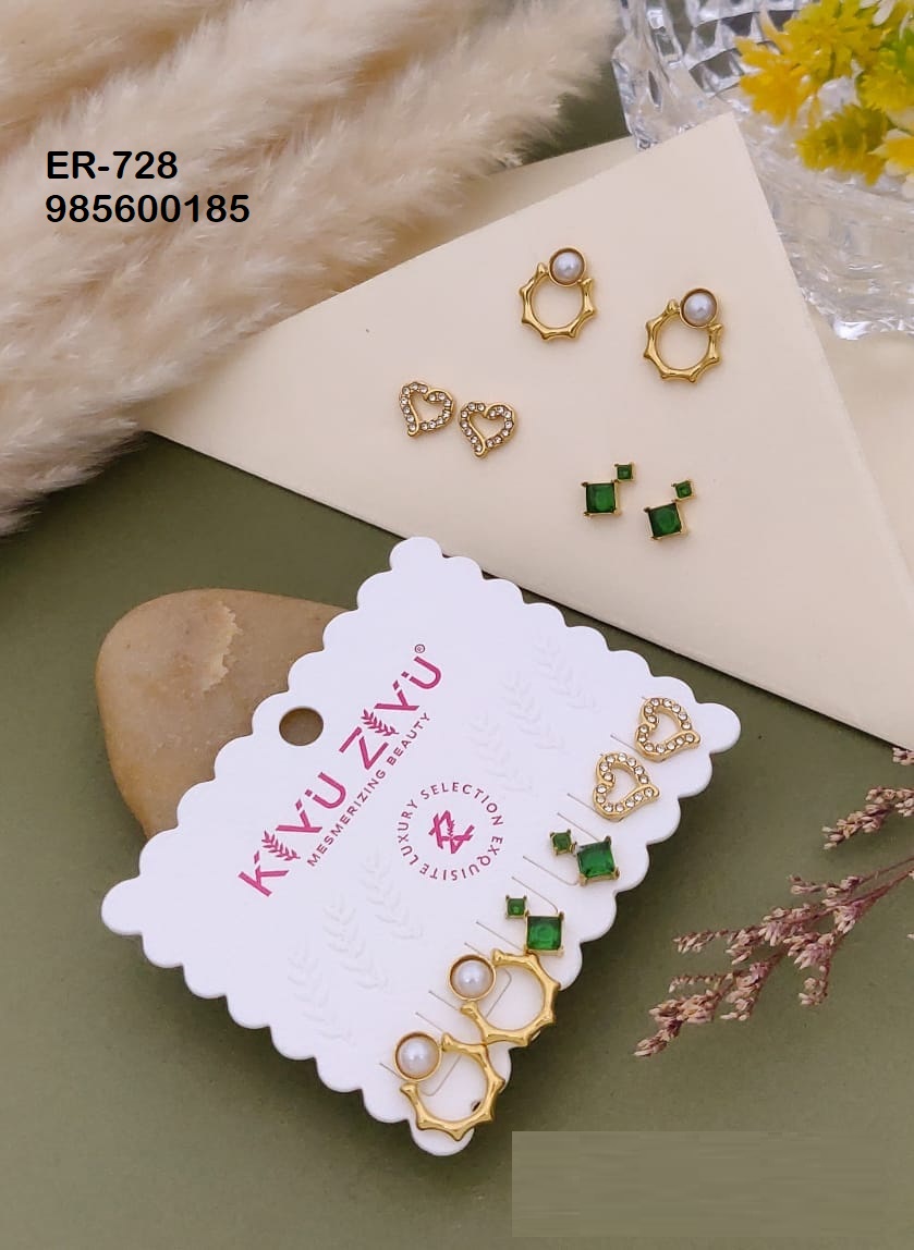 Set Of 3 Pair Earrings